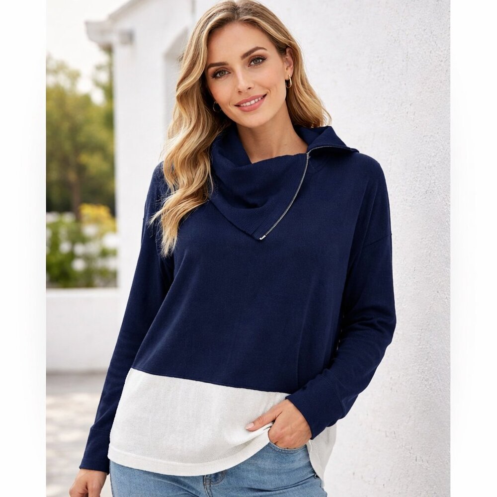 Náutica blue and white sweater size SM